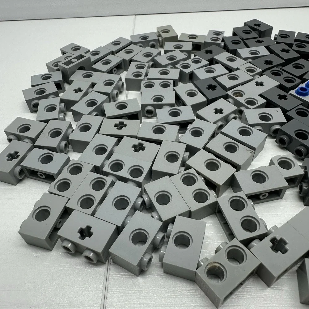 Lego Technic Bricks With Hole & Axel Hole Bulk Lot Of 110 Light & Dark Gray - Picture 2 of 5